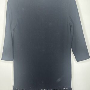 Kate Spade Black Long Sleeve Top with Sequin Hem